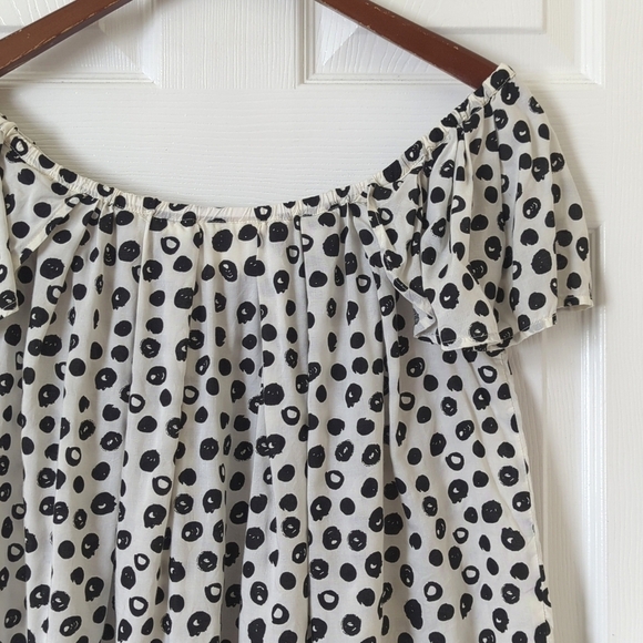 Maeve Anthropologie Garden Grove Off The Shoulder Flutter Cap Sleeve Top Ivory S - Picture 10 of 11